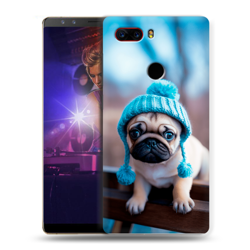 Пластиковый чехол на ZTE Nubia Z17S с принтом Мопс в шапке Пластиковый чехол на ZTE Nubia Z17S с принтом Мопс в шапке