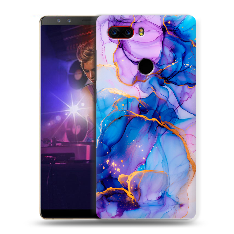 Пластиковый чехол на ZTE Nubia Z17S с принтом синий мрамор Пластиковый чехол на ZTE Nubia Z17S с принтом синий мрамор