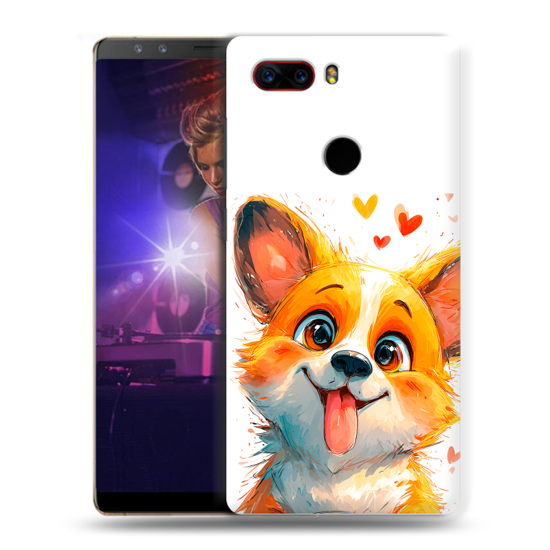 Пластиковый чехол на ZTE Nubia Z17S с принтом корги Пластиковый чехол на ZTE Nubia Z17S с принтом корги