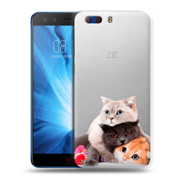 Силиконовый чехол на ZTE Nubia Z17 MiniS с принтом Кошки
