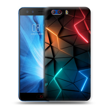 Силиконовый чехол на ZTE Nubia Z17 MiniS с принтом Абстракция неон
