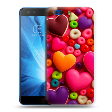 Силиконовый чехол на ZTE Nubia Z17 MiniS с принтом Сердечки