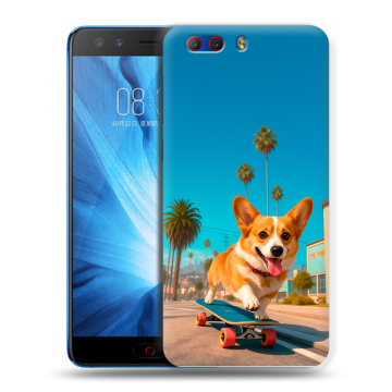 Силиконовый чехол на ZTE Nubia Z17 MiniS с принтом Корги на скейте Силиконовый чехол на ZTE Nubia Z17 MiniS с принтом Корги на скейте