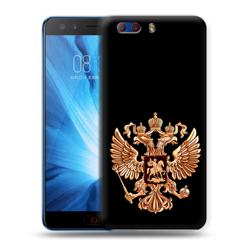 Силиконовый чехол на ZTE Nubia Z17 MiniS с принтом Герб России золотой