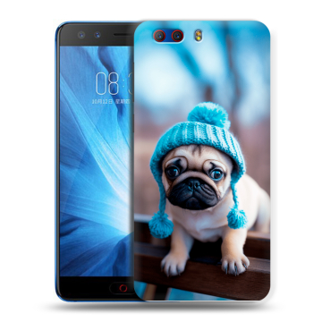 Силиконовый чехол на ZTE Nubia Z17 MiniS с принтом Мопс в шапке Силиконовый чехол на ZTE Nubia Z17 MiniS с принтом Мопс в шапке