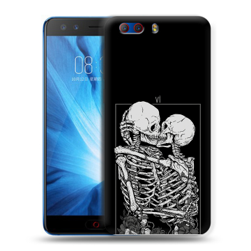 Силиконовый чехол на ZTE Nubia Z17 MiniS с принтом Поцелуй скелетов Силиконовый чехол на ZTE Nubia Z17 MiniS с принтом Поцелуй скелетов