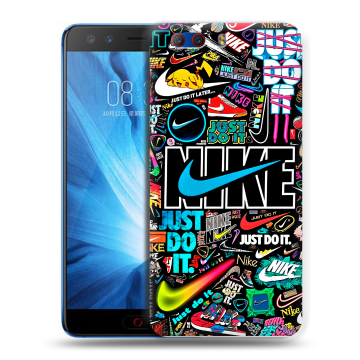 Силиконовый чехол на ZTE Nubia Z17 MiniS с принтом найк nike черный