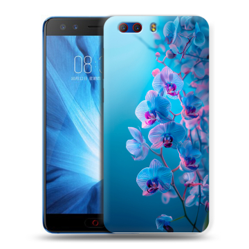 Силиконовый чехол на ZTE Nubia Z17 MiniS с принтом голубые орхидеи Силиконовый чехол на ZTE Nubia Z17 MiniS с принтом голубые орхидеи