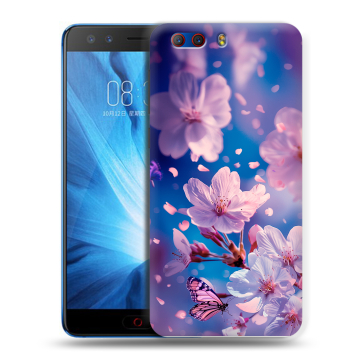 Силиконовый чехол на ZTE Nubia Z17 MiniS с принтом цветы бабочки Силиконовый чехол на ZTE Nubia Z17 MiniS с принтом цветы бабочки