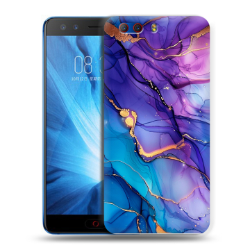 Силиконовый чехол на ZTE Nubia Z17 MiniS с принтом синий мрамор Силиконовый чехол на ZTE Nubia Z17 MiniS с принтом синий мрамор