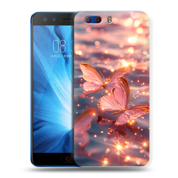 Силиконовый чехол на ZTE Nubia Z17 MiniS с принтом бабочки розовые Силиконовый чехол на ZTE Nubia Z17 MiniS с принтом бабочки розовые