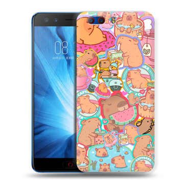 Силиконовый чехол на ZTE Nubia Z17 MiniS с принтом капибары Силиконовый чехол на ZTE Nubia Z17 MiniS с принтом капибары