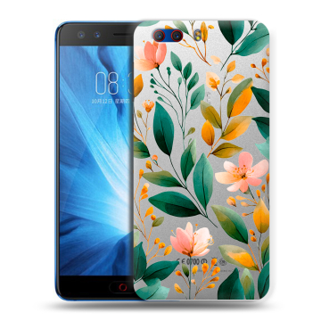 Силиконовый чехол на ZTE Nubia Z17 MiniS с принтом Цветы паттерн