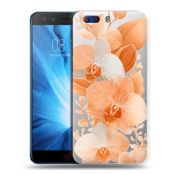 Силиконовый чехол на ZTE Nubia Z17 MiniS с принтом Бежевые цветы