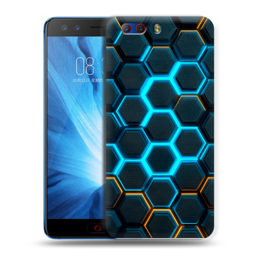 Силиконовый чехол на ZTE Nubia Z17 MiniS с принтом Неоновые соты