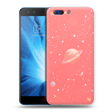 Силиконовый чехол на ZTE Nubia Z17 MiniS с принтом Розовый космос
