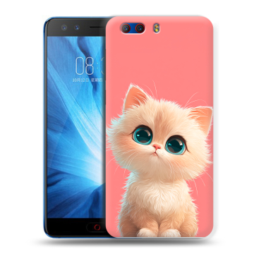 Силиконовый чехол на ZTE Nubia Z17 MiniS с принтом Розовый котенок