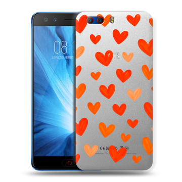 Силиконовый чехол на ZTE Nubia Z17 MiniS с принтом Сердечки