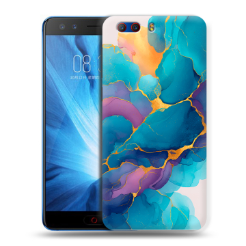 Силиконовый чехол на ZTE Nubia Z17 MiniS с принтом Мрамор блестки