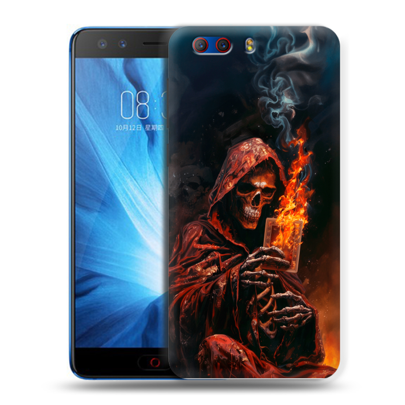 Силиконовый чехол на ZTE Nubia Z17 MiniS с принтом Скелет и карты Силиконовый чехол на ZTE Nubia Z17 MiniS с принтом Скелет и карты