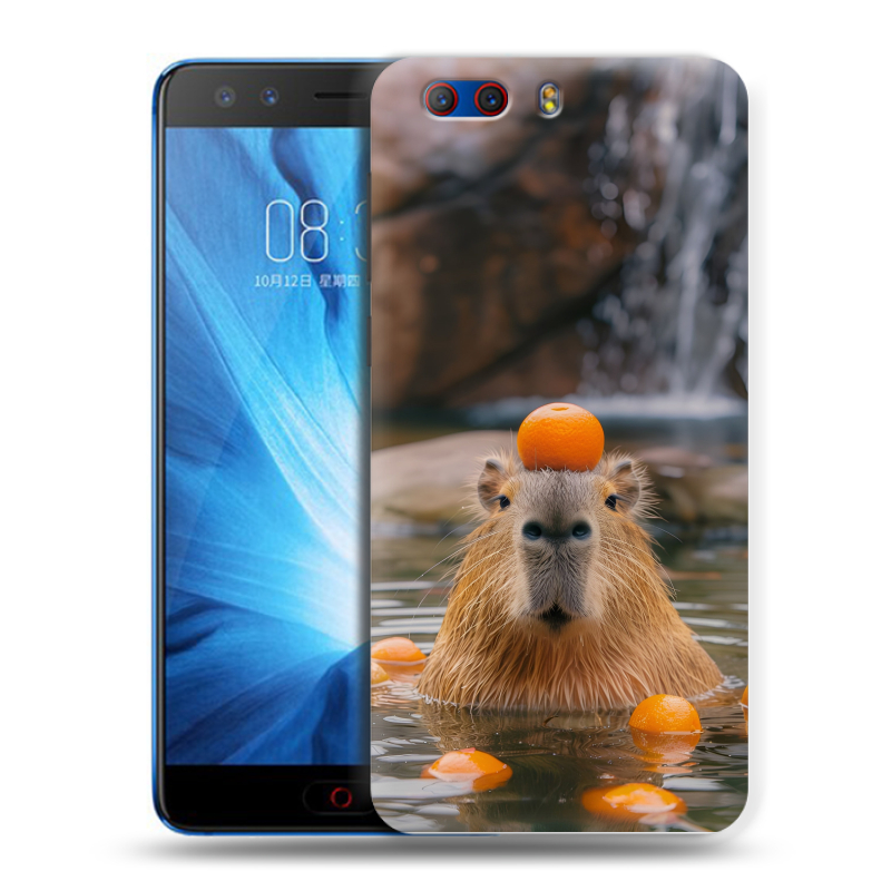 Силиконовый чехол на ZTE Nubia Z17 MiniS с принтом Капибара с апельсином Силиконовый чехол на ZTE Nubia Z17 MiniS с принтом Капибара с апельсином