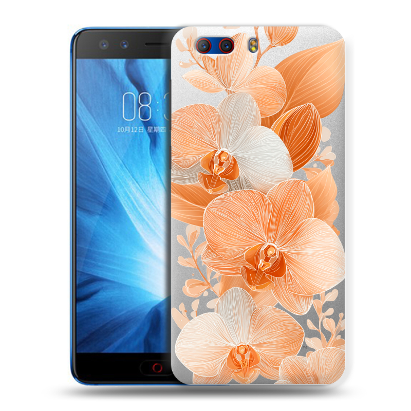 Силиконовый чехол на ZTE Nubia Z17 MiniS с принтом Бежевые цветы Силиконовый чехол на ZTE Nubia Z17 MiniS с принтом Бежевые цветы