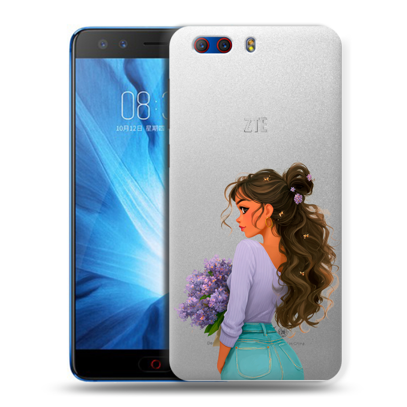 Силиконовый чехол на ZTE Nubia Z17 MiniS с принтом девушка цветы Силиконовый чехол на ZTE Nubia Z17 MiniS с принтом девушка цветы