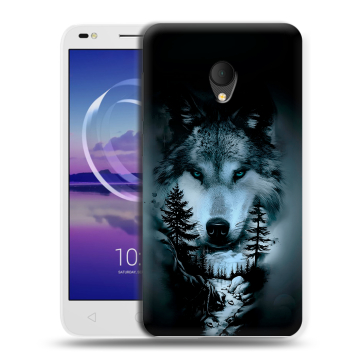Силиконовый чехол на Alcatel U5 HD 5047d с принтом Лесной волк Силиконовый чехол на Alcatel U5 HD 5047d с принтом Лесной волк