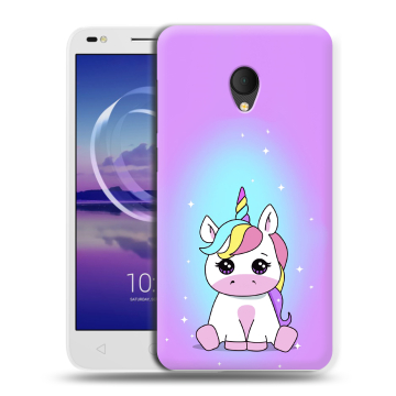 Силиконовый чехол на Alcatel U5 HD 5047d с принтом Единорог Силиконовый чехол на Alcatel U5 HD 5047d с принтом Единорог