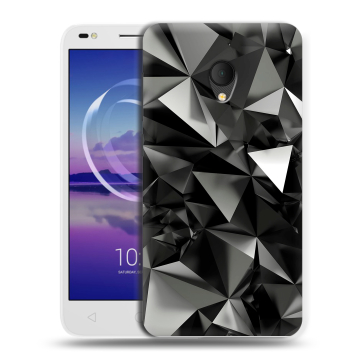 Силиконовый чехол на Alcatel U5 HD 5047d с принтом Черные кристаллы Силиконовый чехол на Alcatel U5 HD 5047d с принтом Черные кристаллы