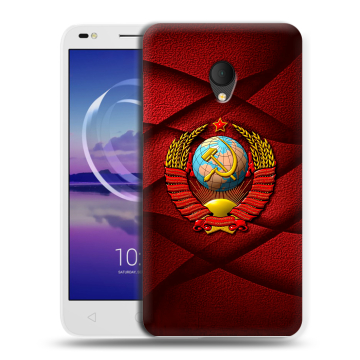 Силиконовый чехол на Alcatel U5 HD 5047d с принтом Герб СССР Силиконовый чехол на Alcatel U5 HD 5047d с принтом Герб СССР