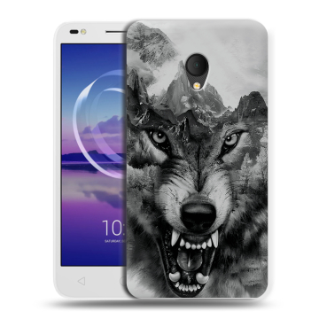 Силиконовый чехол на Alcatel U5 HD 5047d с принтом Волк Силиконовый чехол на Alcatel U5 HD 5047d с принтом Волк