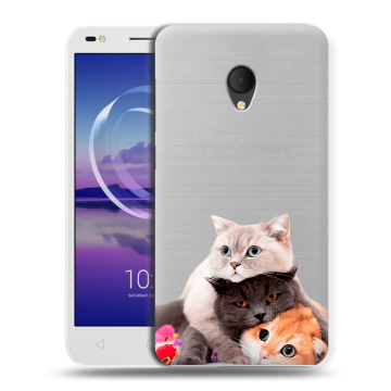 Силиконовый чехол на Alcatel U5 HD 5047d с принтом Кошки Силиконовый чехол на Alcatel U5 HD 5047d с принтом Кошки