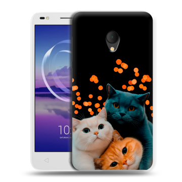 Силиконовый чехол на Alcatel U5 HD 5047d с принтом Кошки Силиконовый чехол на Alcatel U5 HD 5047d с принтом Кошки
