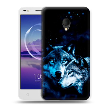 Силиконовый чехол на Alcatel U5 HD 5047d с принтом Волки Силиконовый чехол на Alcatel U5 HD 5047d с принтом Волки