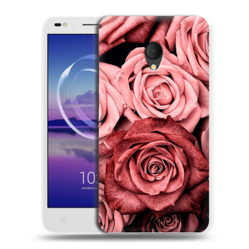 Силиконовый чехол на Alcatel U5 HD 5047d с принтом Цветы розы Силиконовый чехол на Alcatel U5 HD 5047d с принтом Цветы розы