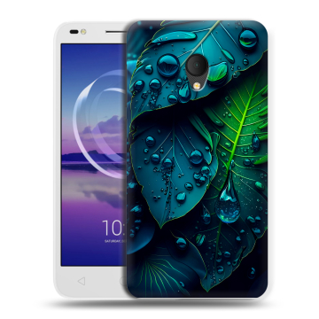 Силиконовый чехол на Alcatel U5 HD 5047d с принтом Листья Силиконовый чехол на Alcatel U5 HD 5047d с принтом Листья