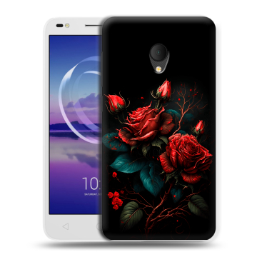 Силиконовый чехол на Alcatel U5 HD 5047d с принтом Розы красные