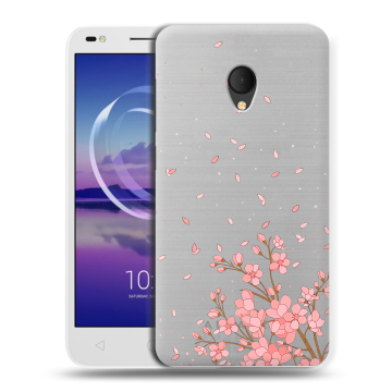 Силиконовый чехол на Alcatel U5 HD 5047d с принтом Ветка сакуры