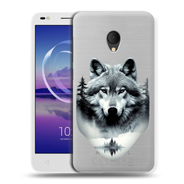 Силиконовый чехол на Alcatel U5 HD 5047d с принтом Волк в лесу