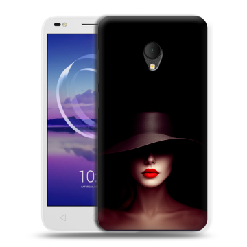 Силиконовый чехол на Alcatel U5 HD 5047d с принтом Девушка в шляпе