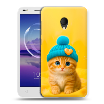 Силиконовый чехол на Alcatel U5 HD 5047d с принтом Котенок в шапке