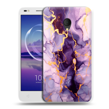 Силиконовый чехол на Alcatel U5 HD 5047d с принтом Мрамор