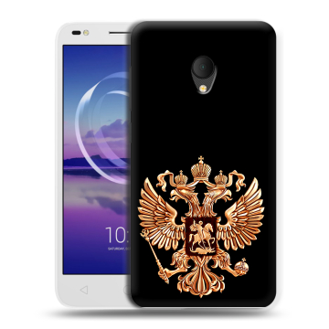Силиконовый чехол на Alcatel U5 HD 5047d с принтом Герб России золотой Силиконовый чехол на Alcatel U5 HD 5047d с принтом Герб России золотой