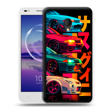 Силиконовый чехол на Alcatel U5 HD 5047d с принтом Гоночные машины