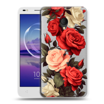 Силиконовый чехол на Alcatel U5 HD 5047d с принтом Розы