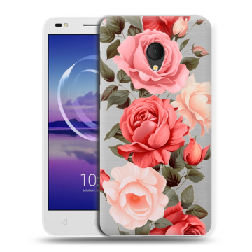 Силиконовый чехол на Alcatel U5 HD 5047d с принтом Розы