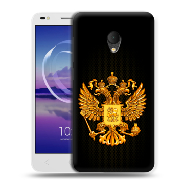 Силиконовый чехол на Alcatel U5 HD 5047d с принтом Герб России желтый