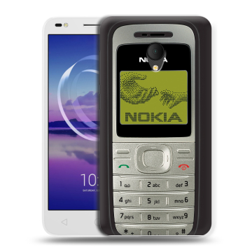 Силиконовый чехол на Alcatel U5 HD 5047d с принтом Ретро Нокия Силиконовый чехол на Alcatel U5 HD 5047d с принтом Ретро Нокия