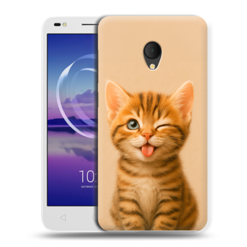 Силиконовый чехол на Alcatel U5 HD 5047d с принтом котенок